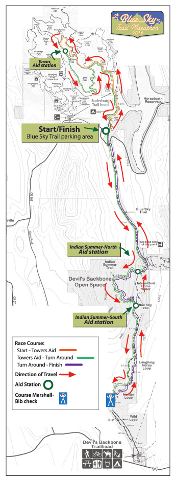 Blue Sky Trail Marathon Course Map